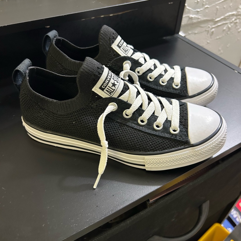 Converse Black and White Knit Sneakers